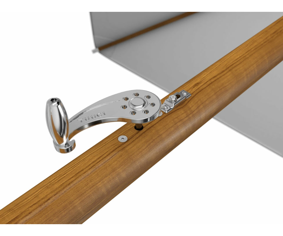 Marine-grade teak umbrella by Tuuci Ocean Master Max Nautical Teak Casa Design Group