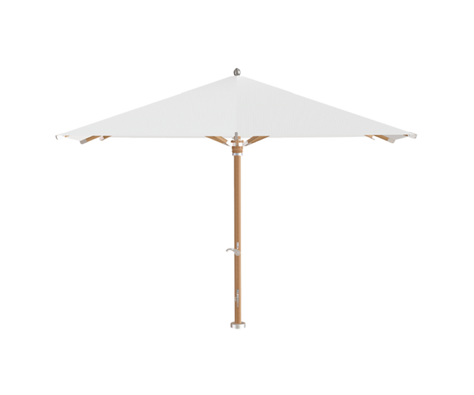 Marine-grade teak umbrella by Tuuci Ocean Master Max Nautical Teak Casa Design Group