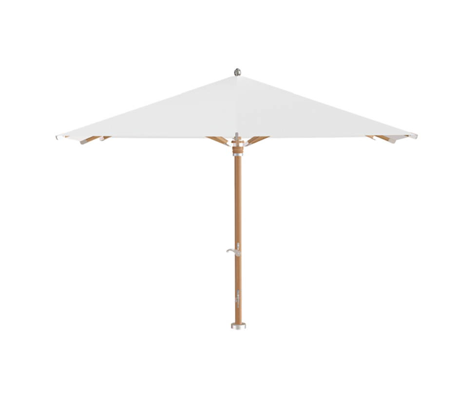 Marine-grade teak umbrella by Tuuci Ocean Master Max Nautical Teak Casa Design Group