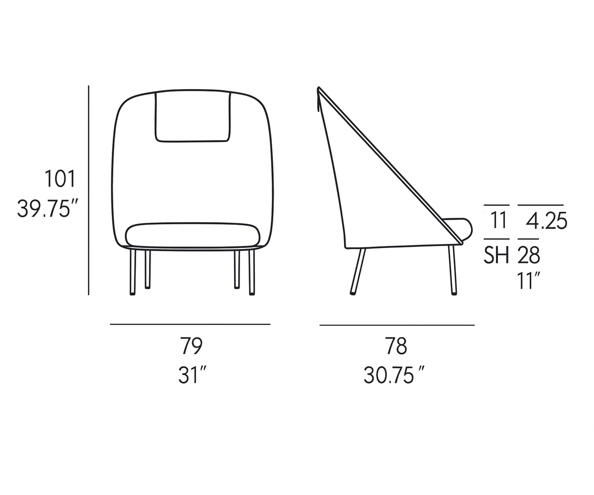 Luxury Twins High-Back Lounge Armchair by Expormim Designed by MUT Design Studio Casa Design Group