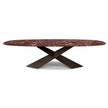 Tyron Marble Dining Table with sculptural crossed steel base and elegant natural marble top by Cattelan Italia | Casa Design Group