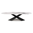 Tyron Marble Dining Table with sculptural crossed steel base and elegant natural marble top by Cattelan Italia | Casa Design Group
