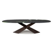 Tyron Marble Dining Table with sculptural crossed steel base and elegant natural marble top by Cattelan Italia | Casa Design Group