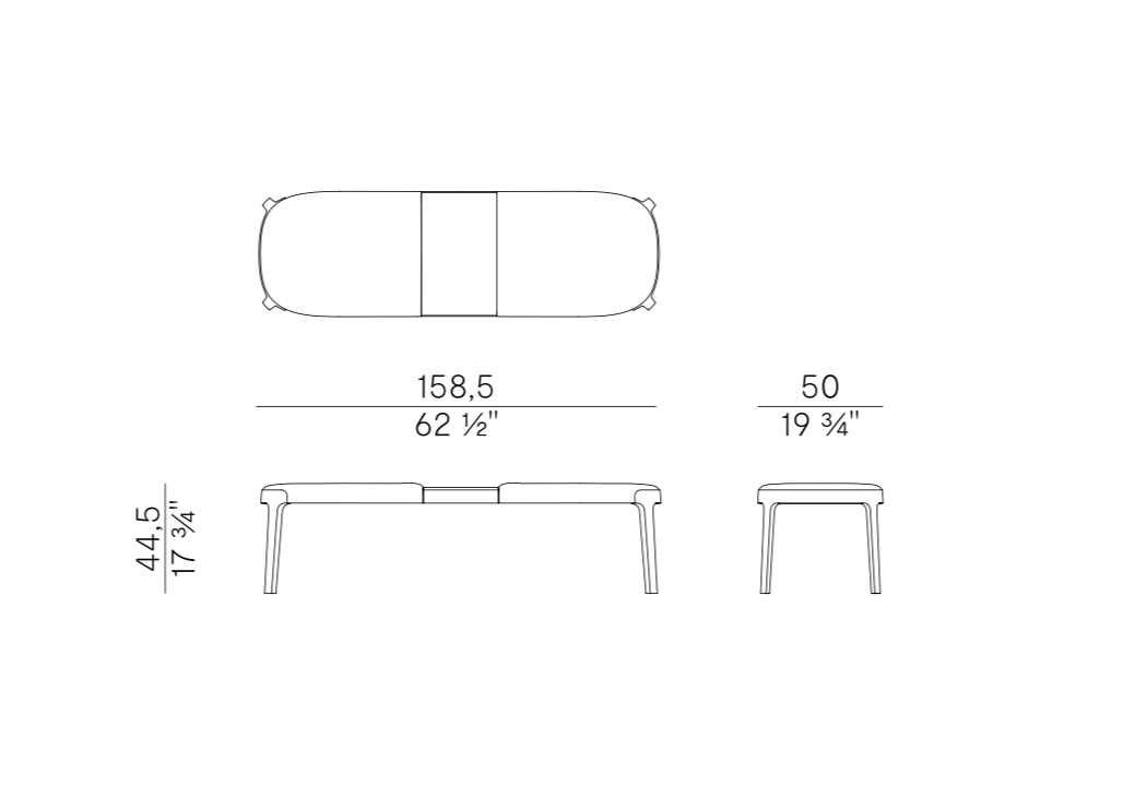 High End Velis Bench by Potocco Casa Design Group