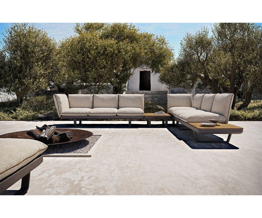 Modern Venice Outdoor Coffee Table with Teak Top Casa Design Group