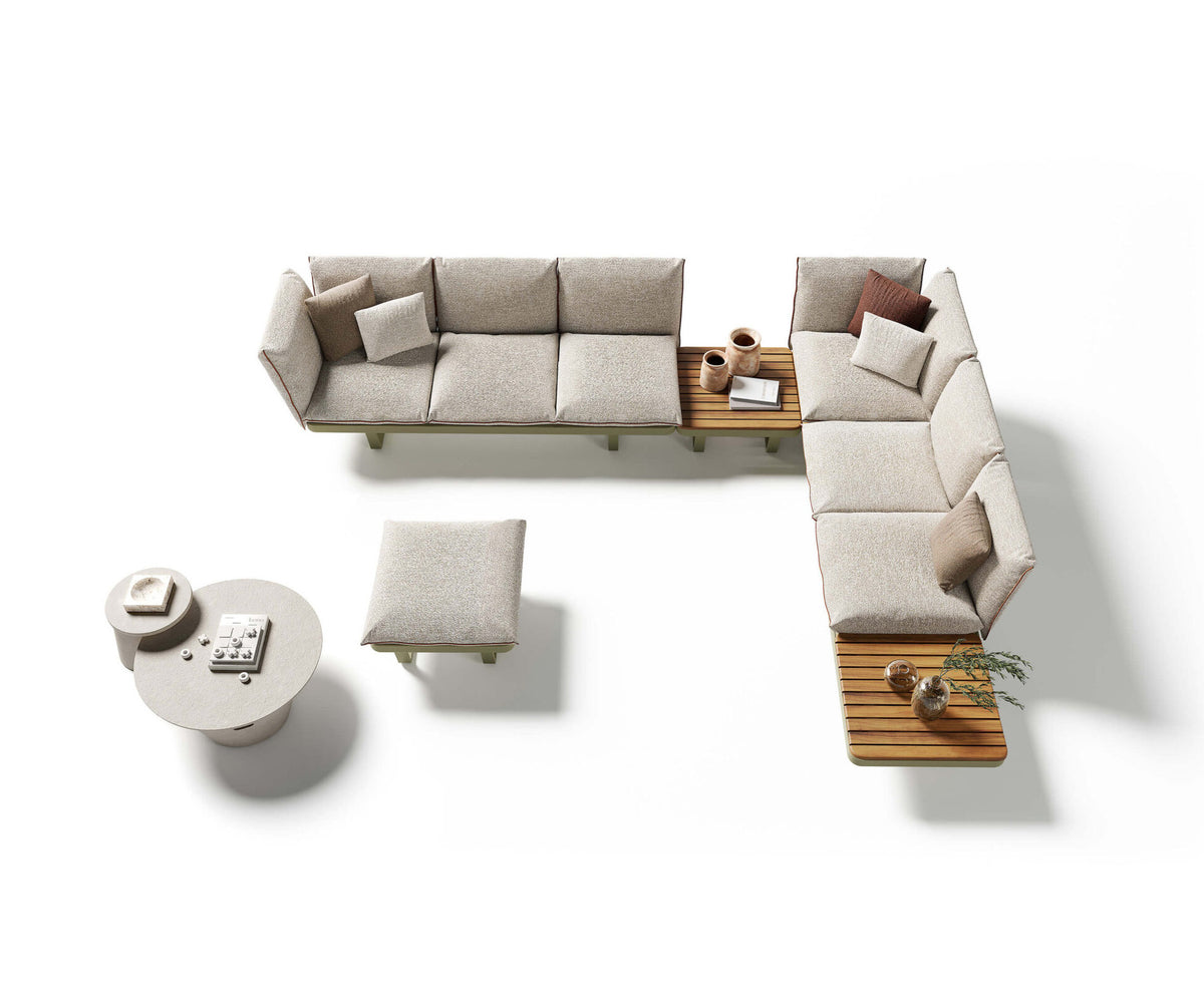 Modern Venice Outdoor Coffee Table with Teak Top Casa Design Group