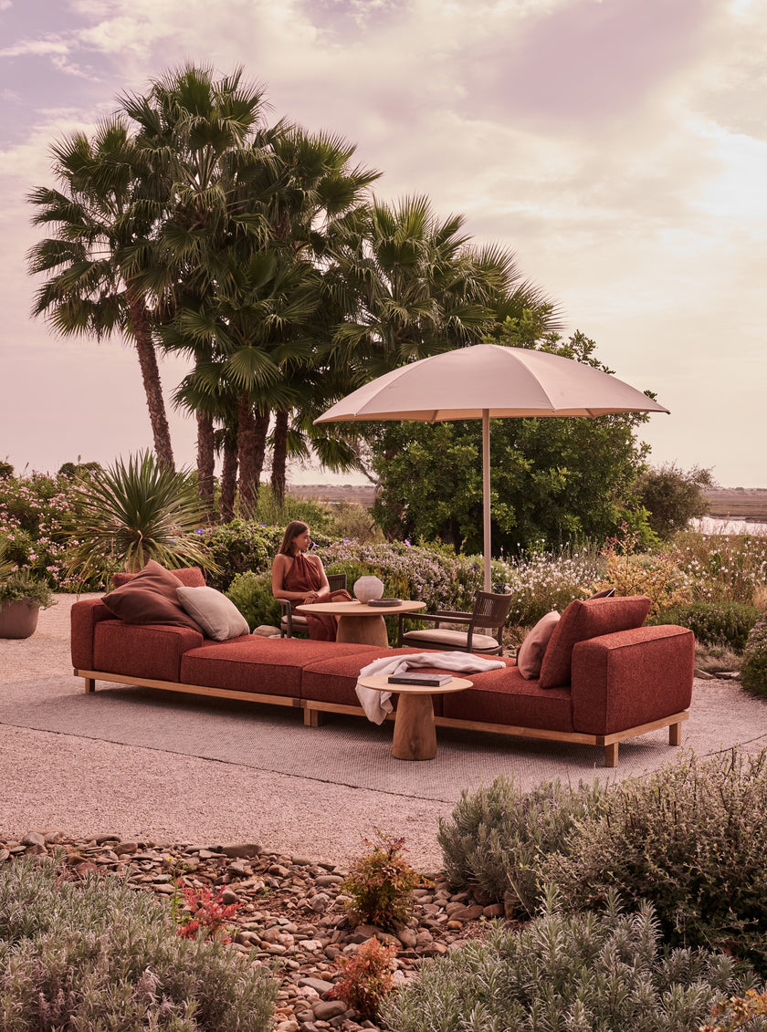 Verna round outdoor umbrella by Tribù Studio | Casa Design Group