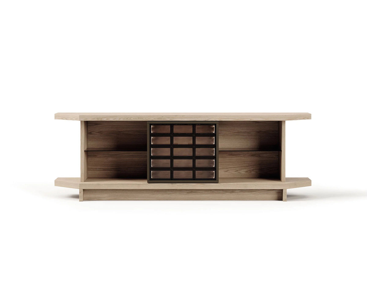 Frigerio Vetra Sideboard with ashwood frame and bronze glass details for contemporary luxury interiors Casa Design Group