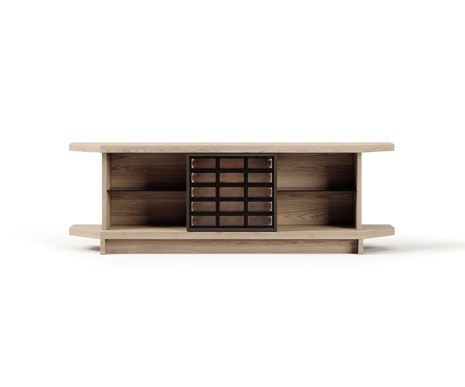 Frigerio Vetra Sideboard with ashwood frame and bronze glass details for contemporary luxury interiors Casa Design Group