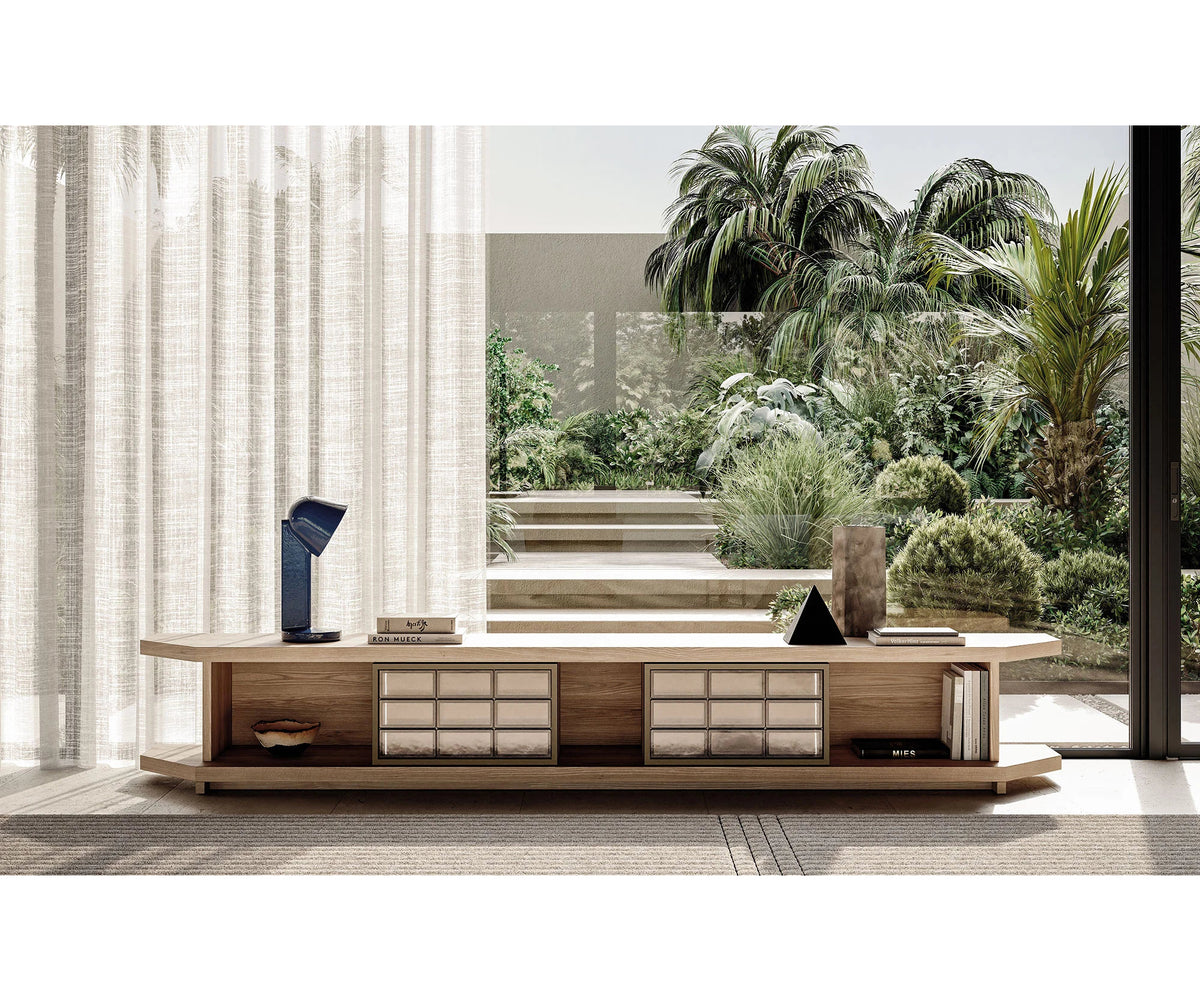 Frigerio Vetra Sideboard with ashwood frame and bronze glass details for contemporary luxury interiors Casa Design Group