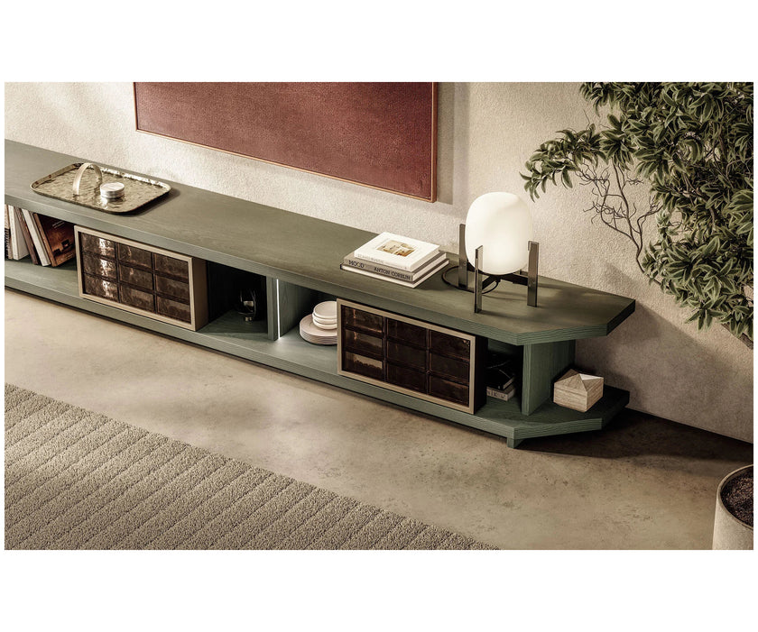 Frigerio Vetra Sideboard with ashwood frame and bronze glass details for contemporary luxury interiors Casa Design Group