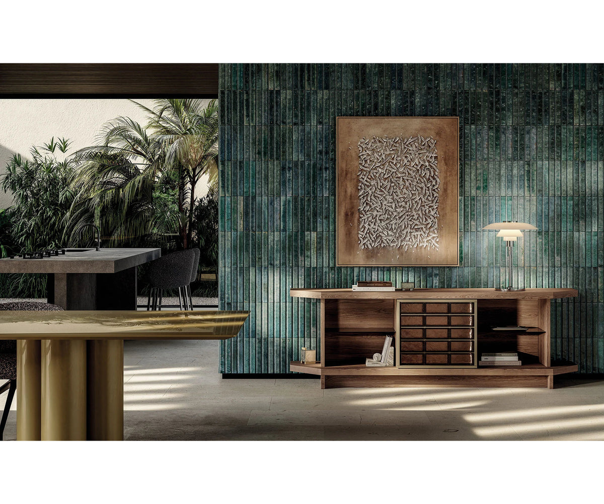 Frigerio Vetra Sideboard with ashwood frame and bronze glass details for contemporary luxury interiors Casa Design Group