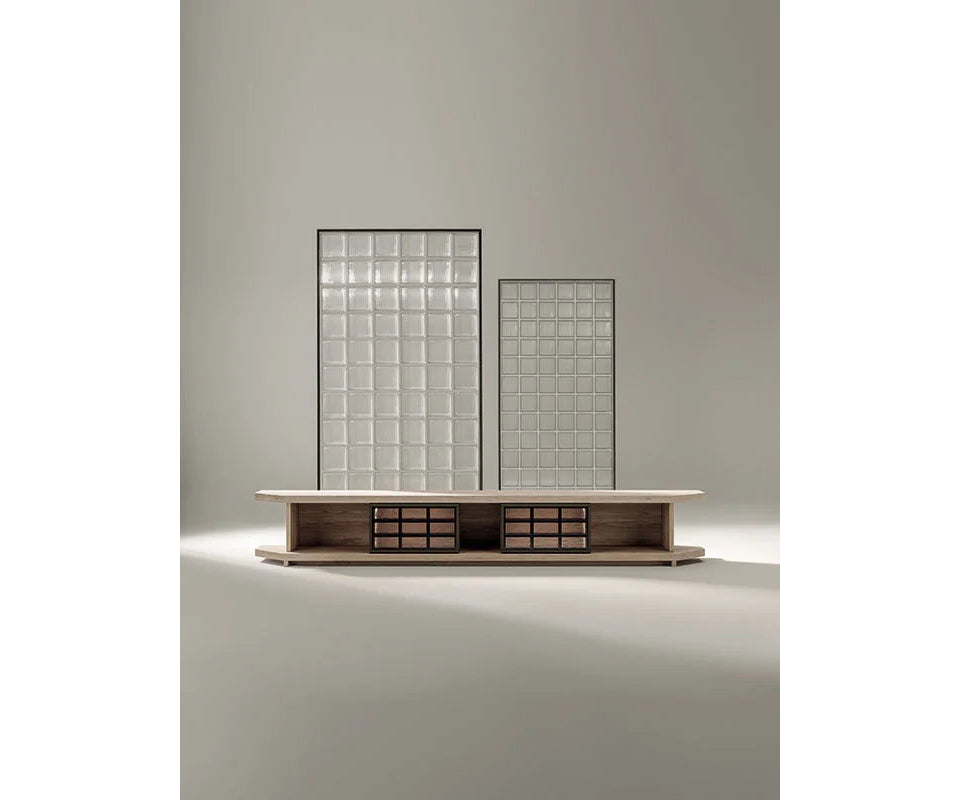 Frigerio Vetra Sideboard with ashwood frame and bronze glass details for contemporary luxury interiors Casa Design Group