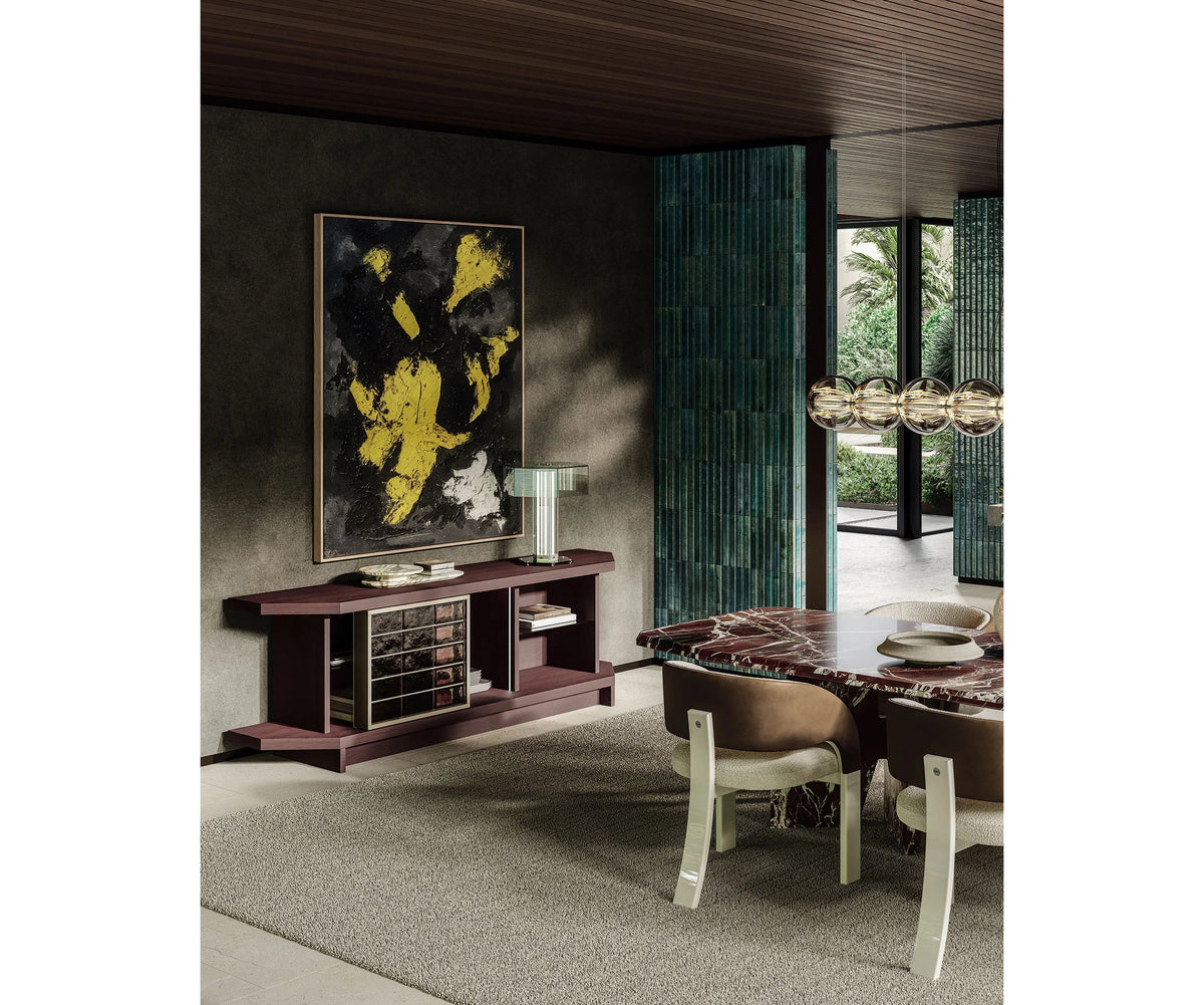 Frigerio Vetra Sideboard with ashwood frame and bronze glass details for contemporary luxury interiors Casa Design Group