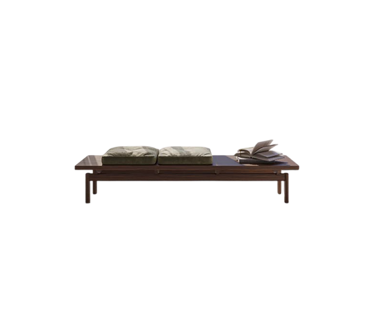 150 Feel Bench by Vibieffe with Canaletto Walnut Frame and Movable Cushions | Casa Design Group