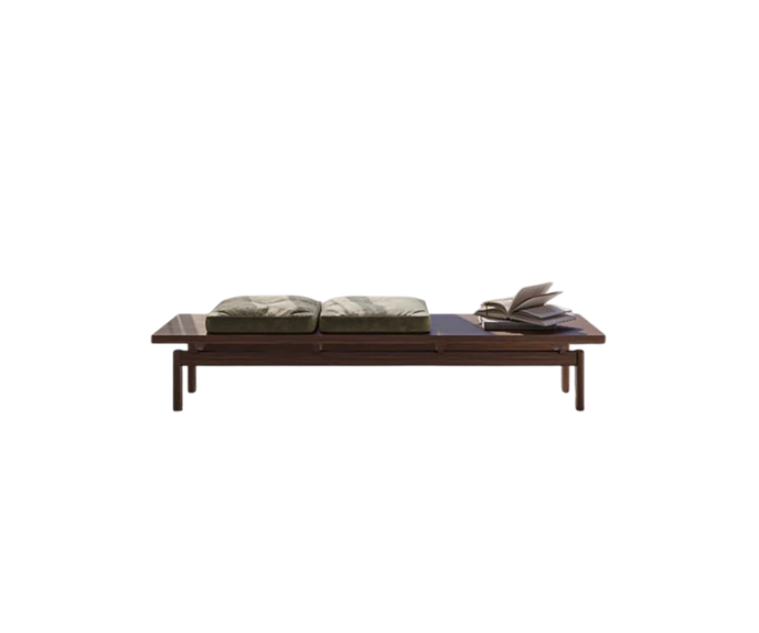 150 Feel Bench by Vibieffe with Canaletto Walnut Frame and Movable Cushions | Casa Design Group