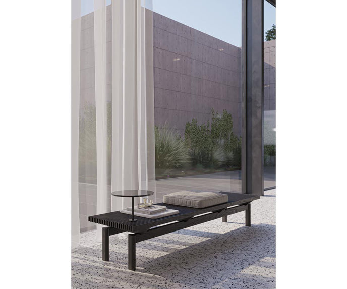 150 Feel Bench by Vibieffe with Canaletto Walnut Frame and Movable Cushions | Casa Design Group