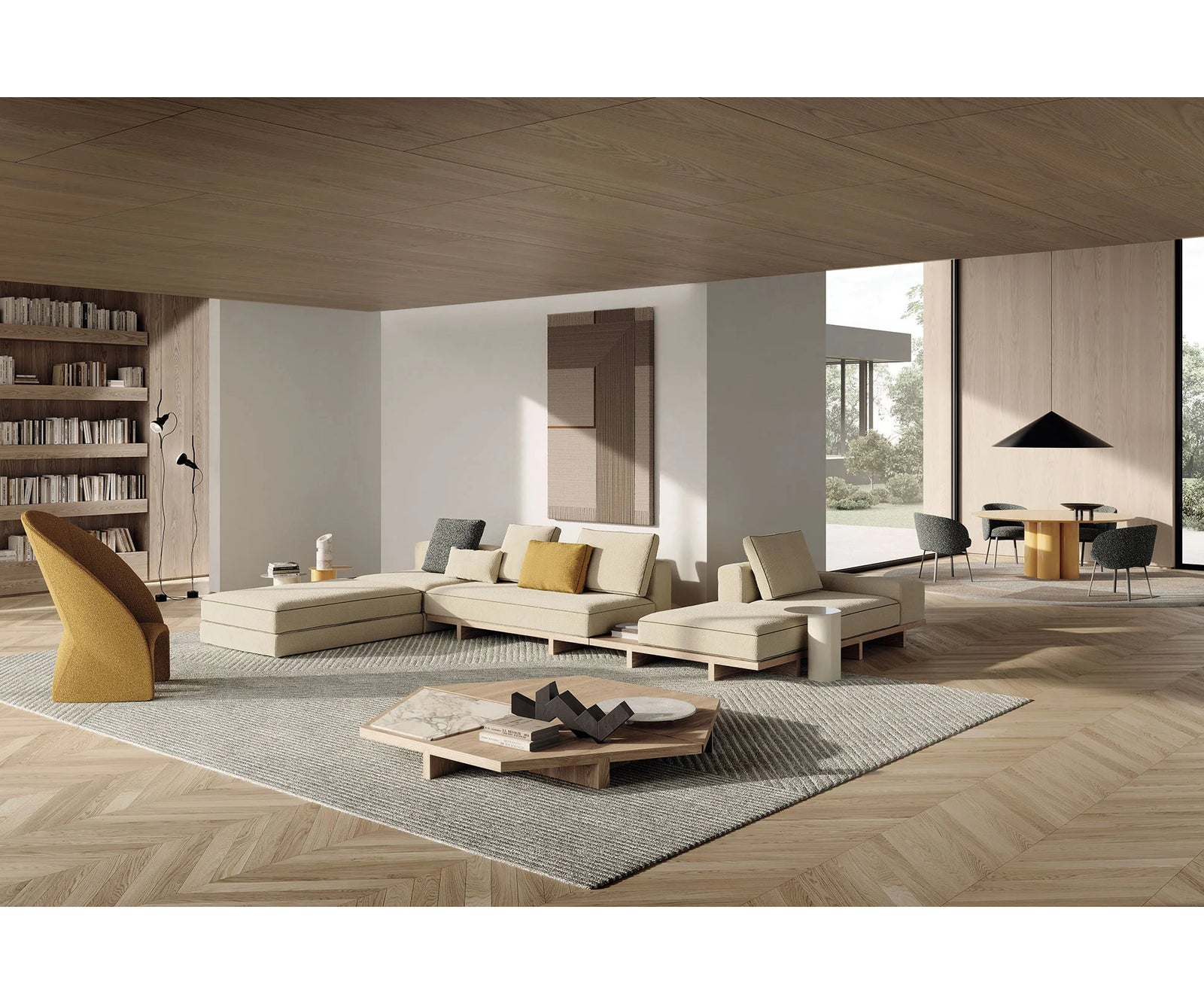 View Sectional Sofa by Frigerio modular designer sofa with customizable configurations and contemporary comfort | Casa Design Group