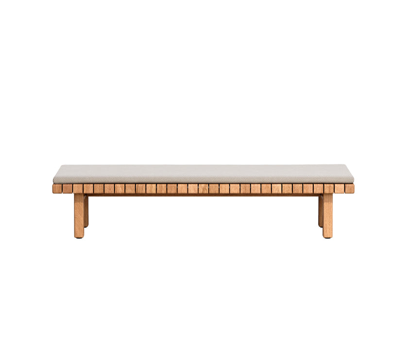 Vis À Vis Outdoor Bench by Tribù, crafted durable teak for stylish outdoor comfort | Casa Design Group