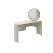 Vogue leather and marble vanity with round mirror by Rugiano | Casa Design Group