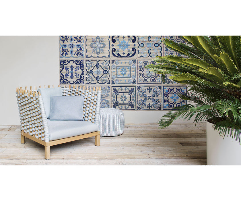 Wabi Outdoor Lounge Chair by Paola Lenti Natural Sassafras Wood Casa Design Group