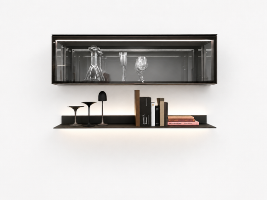 Floor sample Eos shelf and Alambra suspended cabinet