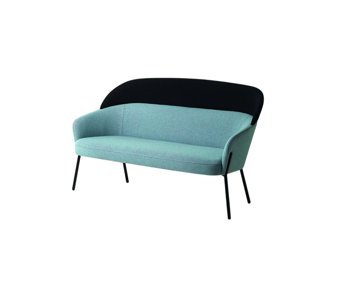 Wam 1577 Sofa by Bross with high upholstered backrest and metal frame Casa Design Group