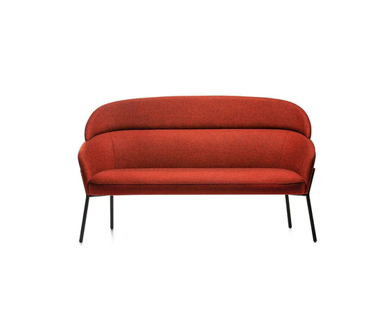 Wam 1577 Sofa by Bross with high upholstered backrest and metal frame Casa Design Group