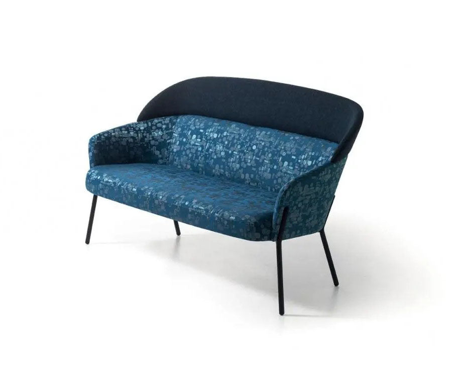 Wam 1577 Sofa by Bross with high upholstered backrest and metal frame Casa Design Group