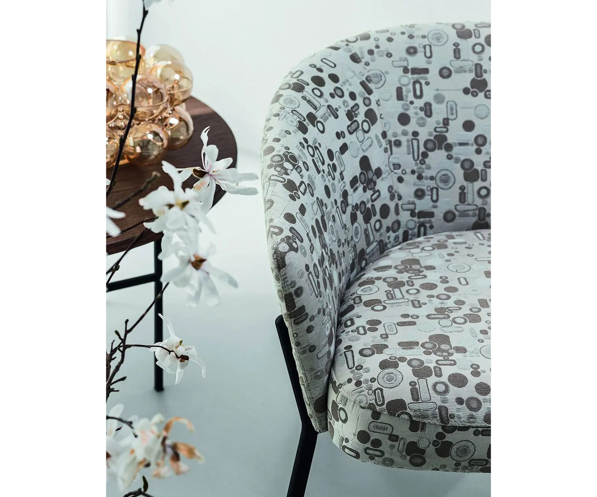 Wam 1578 Sofa by Bross with upholstered low backrest and metal frame Casa Design Group