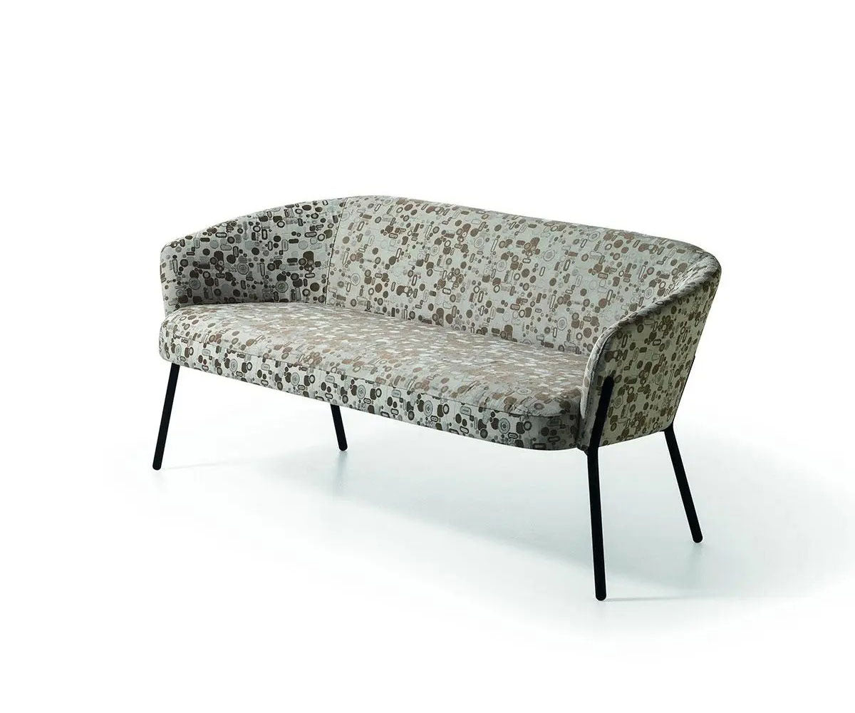 Wam 1578 Sofa by Bross with upholstered low backrest and metal frame Casa Design Group