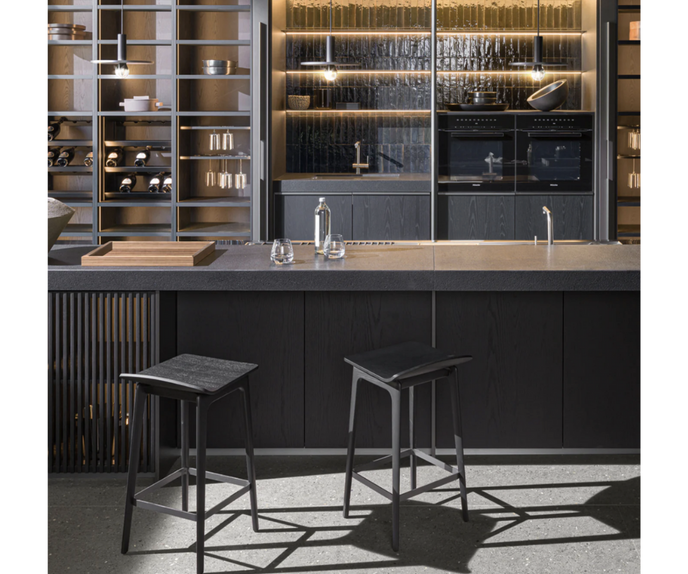 High End Woody Stool by Molteni Quick Ship Casa Design Group