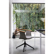 Yuumi 1591 Swivel Office Chair by Bross with upholstered shell and ash wood backrest