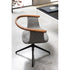 Yuumi 1591 Swivel Office Chair by Bross with upholstered shell and ash wood backrest