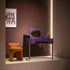 Yves leather vanity with oval mirror by Roberto Lazzeroni for Baxter | Casa Design Group