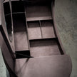 Yves leather vanity with oval mirror by Roberto Lazzeroni for Baxter | Casa Design Group