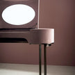 Yves leather vanity with oval mirror by Roberto Lazzeroni for Baxter | Casa Design Group