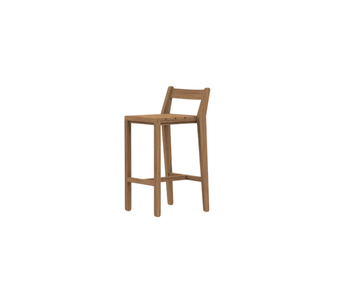 Modern Zania 050 Bar Stool by Roda Crafted from Certified Iroko Wood | Casa Design Group