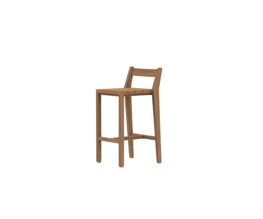 Modern Zania 050 Bar Stool by Roda Crafted from Certified Iroko Wood | Casa Design Group