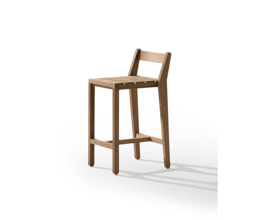 Modern Zania 050 Bar Stool by Roda Crafted from Certified Iroko Wood | Casa Design Group