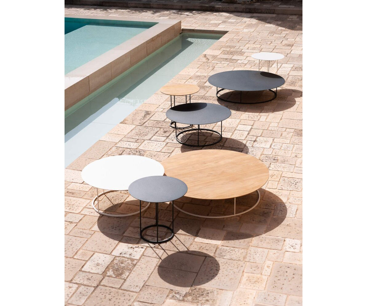 Round Zefiro 001 Outdoor Side Table by Roda with Teak or Aluminium Top |  | Casa Design Group