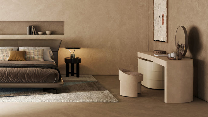 Zoe Sculptural Pouf with Leather and Fabric Upholstery by CPRN Homood | Casa Design Group