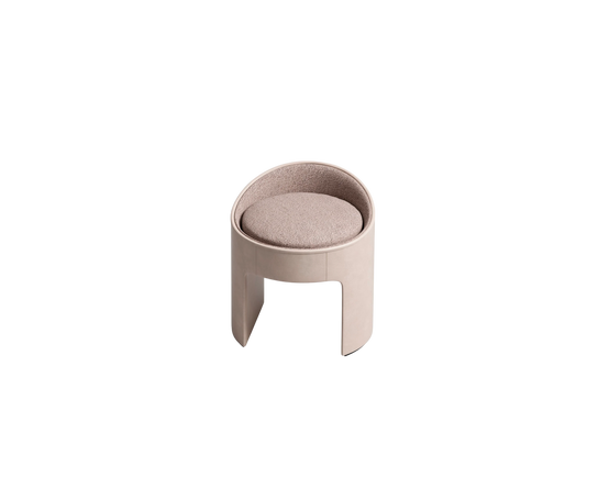 Zoe Sculptural Pouf with Leather and Fabric Upholstery by CPRN Homood | Casa Design Group