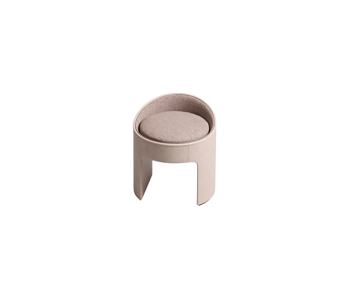 Zoe Sculptural Pouf with Leather and Fabric Upholstery by CPRN Homood | Casa Design Group