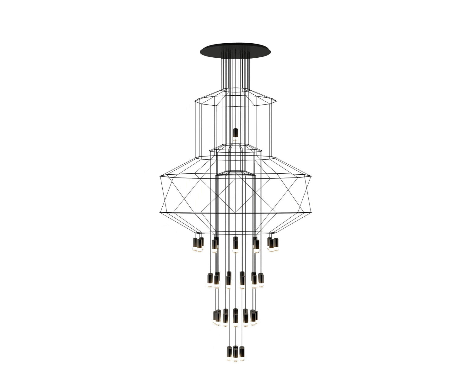High end Wireflow Chandelier 0374 by Vibia Casa Design