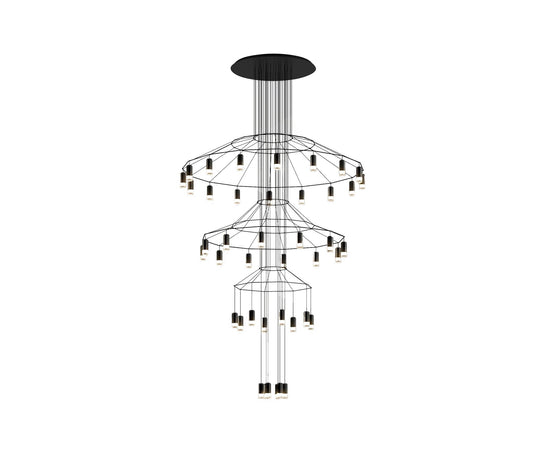 High end Wireflow Chandelier 0378 by Vibia Casa Design