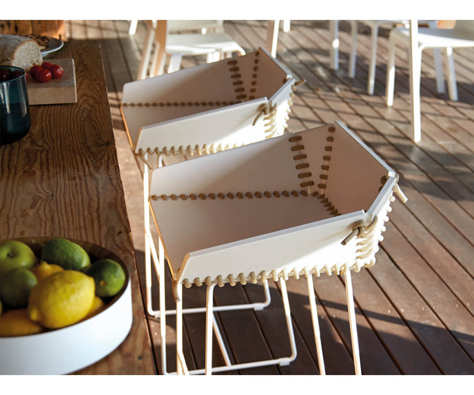 High end Textile Stool with Backrest by Gandia Blasco Casa Design