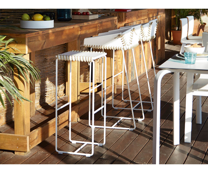 High end Textile Stool with Backrest by Gandia Blasco Casa Design