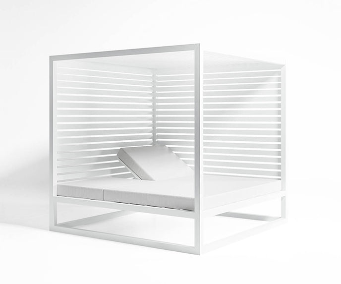 High end Elevated Reclining Daybed with Aluminum Slats by Gandia Blasco Casa Design