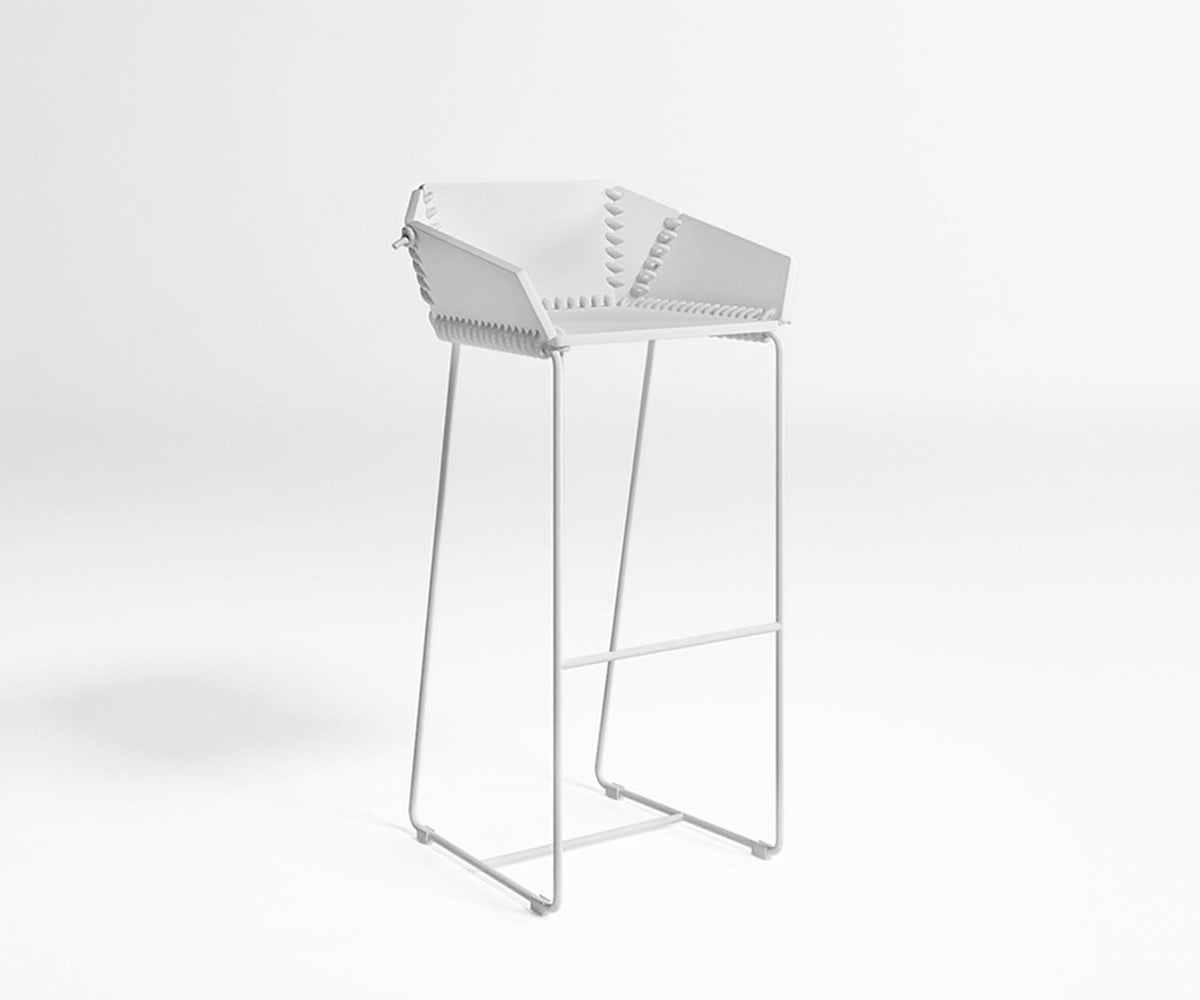 Textile Stool with Backrest